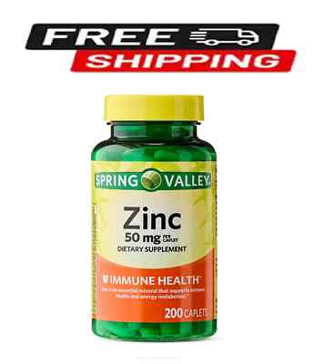 Spring Valley Zinc Caplets Dietary Supplement- 50 Mg- 200 Count,