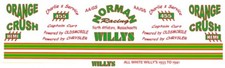 ORANGE CRUSH 1932 to 1941 Willy's White NHRA Drag 1/32nd Scale Slot Car Decals