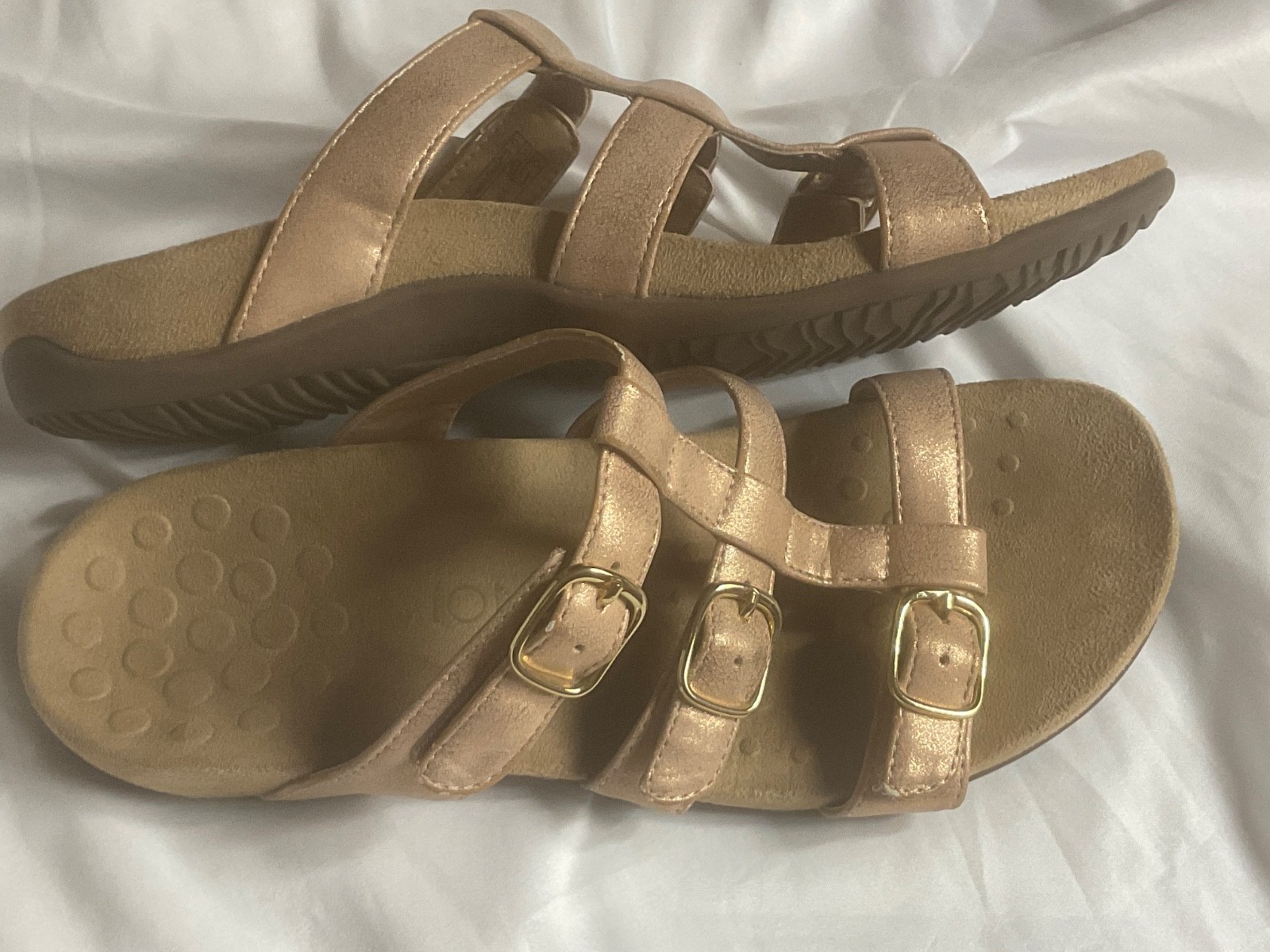 Vionic Women’s Sandals Size 8 Misa Metallic Rose Gold Orthopedic Comfort