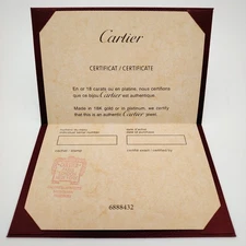 Cartier Certificate of Authenticity Blank Stamped + Red Folder Booklet
