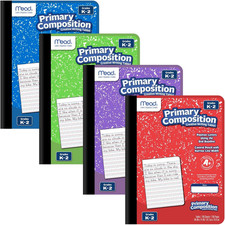 Primary Composition Book, 4 Pack, Primary Ruled Journal, Grades K-2, 7-1/2" X 9-
