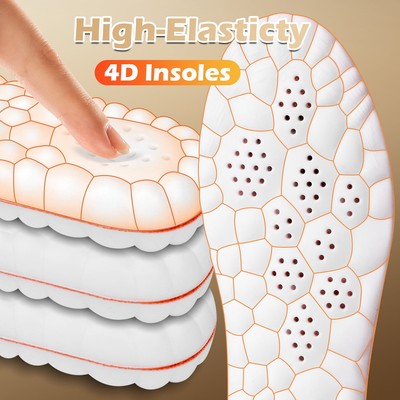 NEW! 4D Memory Foam Insoles   Orthotic Support For Men & Women, Ideal For Sports