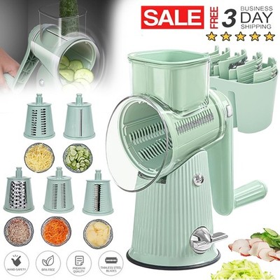 5-In-1 Rotary Food Slicer Chopper Cheese Grater Fruit Vegetable Shredder Cutter