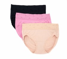 Maya J Women's Panties Sz L Breezies Dahlia Lace Modal Full Multi-colored