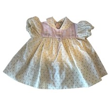 VTG Baby Girl 80s Puff Sleeve Floral Dress Size 0-3 Months Easter Church Spring