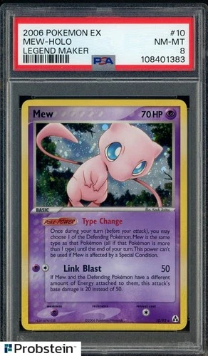 2006 Pokemon EX LEGEND MAKER #10 MEW-HOLO PSA 8