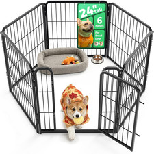 Homeplus Indoor Dog Playpen, 24" H, 6 Panels, for Puppies  Small Dogs
