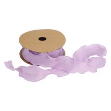 2 Stck. 40 mm 10 Yard Satin Doppel R&uuml;schen Bord&uuml;re Band lila Hochzeit Str&auml;u&szlig;e