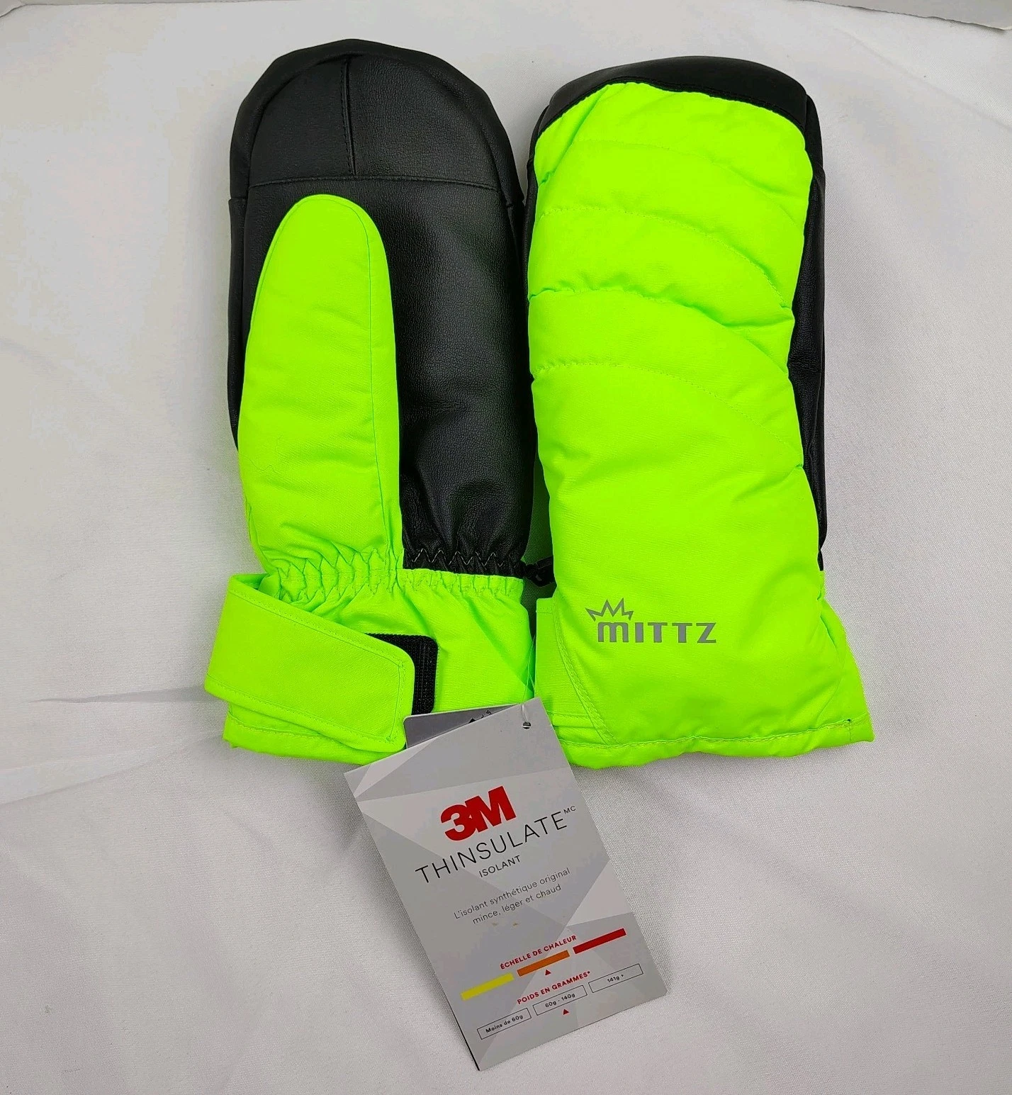 Mittz 3m Insulated Work Mittens Gloves XL Green Hipora Water Proof Insert
