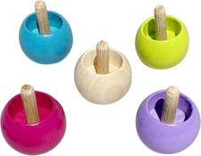 Umkehrkreisel Holz Stehauf-Kreisel - Stehaufkreisel Set mit 4 pastellfarbenen, 1
