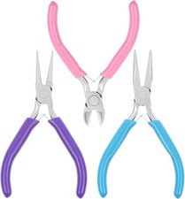 Ergonomic Jewelry Pliers Set for Wire Wrapping DIY Crafts - 3 Pieces