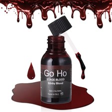 Go Ho 1oz Fake Blood Dark Red SFX Makeup, Edible, Washable for Cosplay Halloween