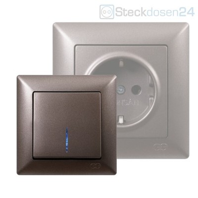 ANTHRAZIT Moderna Visage Schuko Steckdose Ausschalter Schuko Steckdosen NEU 