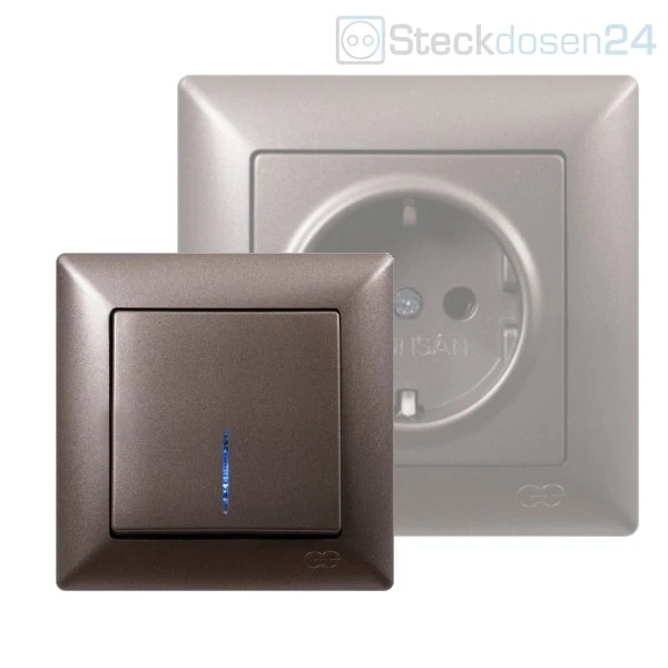 ANTHRAZIT Moderna Visage Schuko Steckdose Ausschalter Schuko Steckdosen NEU