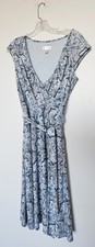 Ann Taylor Loft Blue Paisley Dress.  Cap sleeves, Waist Tie.  Size 6