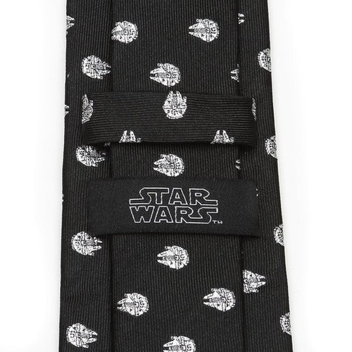 Corbata metálica Star Wars Halcón Milenario plateada y negra - Imagen 4 de 5