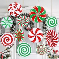 12 Pcs 12"/10" Large Outdoor Christmas Hanging Ornaments   Candy Yard Decor