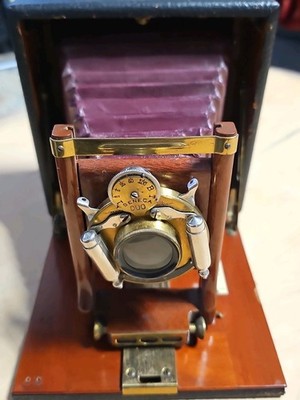 Seneca Duo Film Folding Bed Plate Camer RED BELLOWS 4x5 Pat. 1900 Wollensak