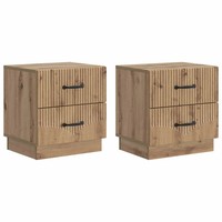 Nachttisch 2Er Set Artisan-Eiche 43X34,5X44,5 Cm Beistelltisch Schlafzimmer