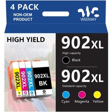 4 Pack 902XL 902 XL Ink Cartridges For HP Officejet Pro 6978 6970 6968 6960 6975