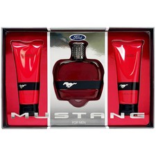 MUSTANG RED GIFT SET 100ML EDT - AFTERSHAVE BALM 100ML - HAIR & BODY WASH 100ML