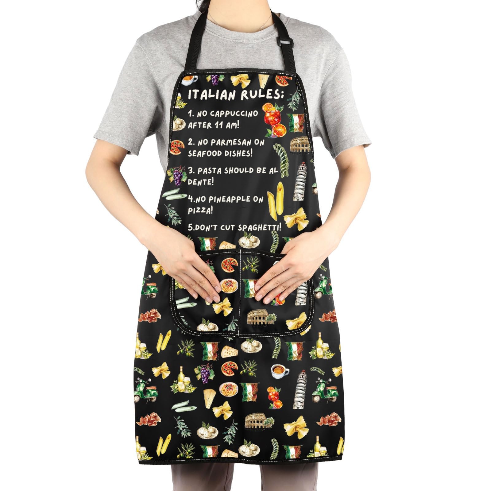 Italian Chef Apron Italy Kitchen Apron Italian Rules Cooking Apron Decor