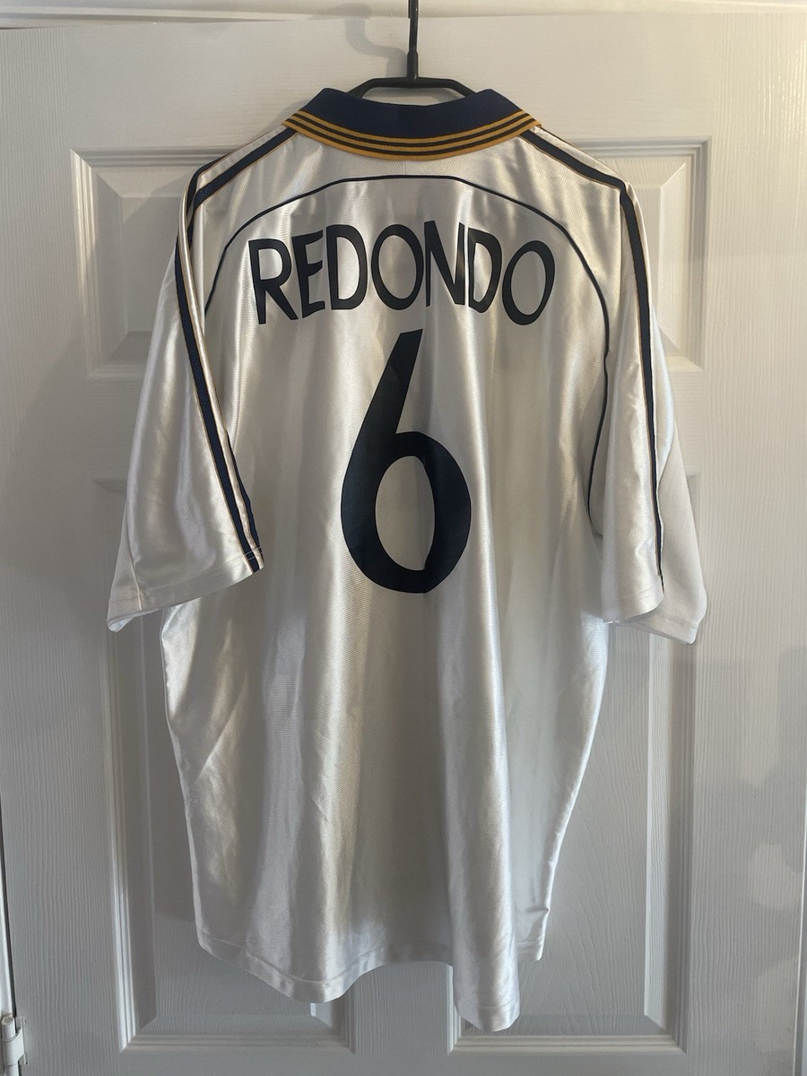  Real Madrid REDONDO 6番シャツ Original Authentic Real Madrid Redondo #6 1998/00 Home Football