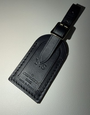 Louis Vuitton Black Leather Tag w/ Y S Initials Small Goldtone | eBay