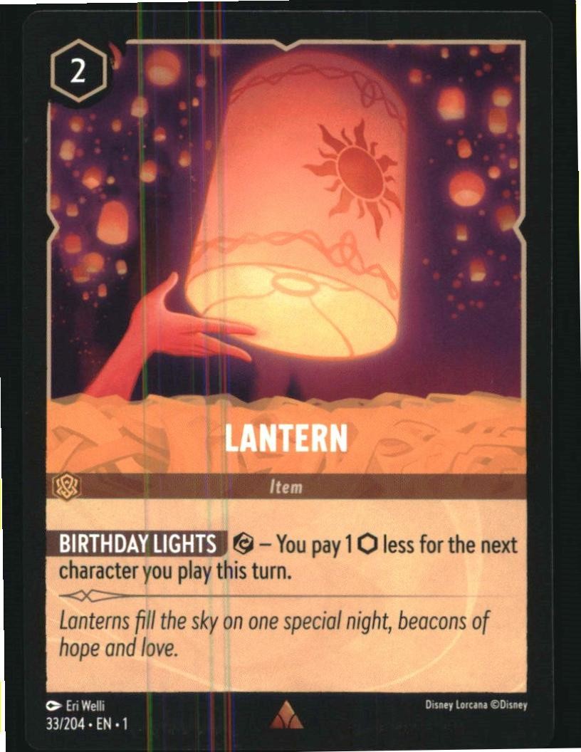 Lantern 33/204 Rare The First Chapter Lorcana Near Mint