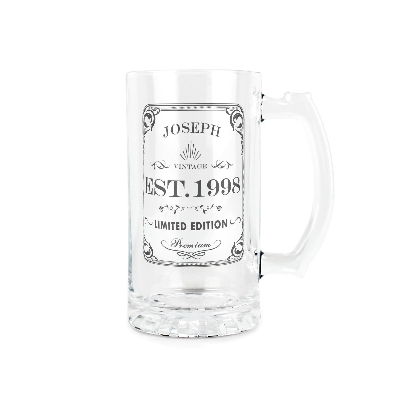 Personalised Birthday Glass Stein Gift - Vintage Beer Glass Present