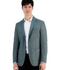 Calvin Klein Mens Slim fit Sport Coat Blazer 42 L Sage Green Solid