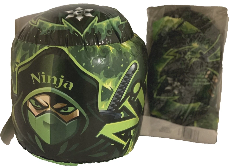 BIGFUN Bop Green Inflatable Ninja Boxing Toy Gloves Kids 8–16 Outdoor Play - Image 3 of 4