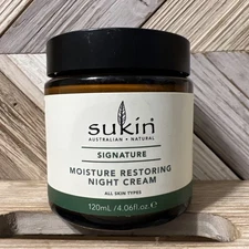Sukin Moisture Restoring Night Cream, 4.06 fl oz (120 ml)