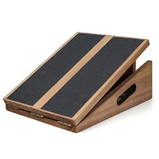 Slant Board for Calf Stretching, Adjustable Wooden Calf Stretcher Incline Brown