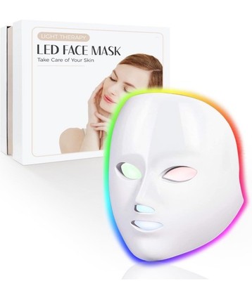 Led Face Mask Light Red Light Therapy for Face, Therapy, 7 Colors