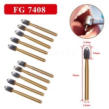 10Pcs Dental Tungsten Carbide Burs Trimming  Finishing Egg Football FG 7408 mx
