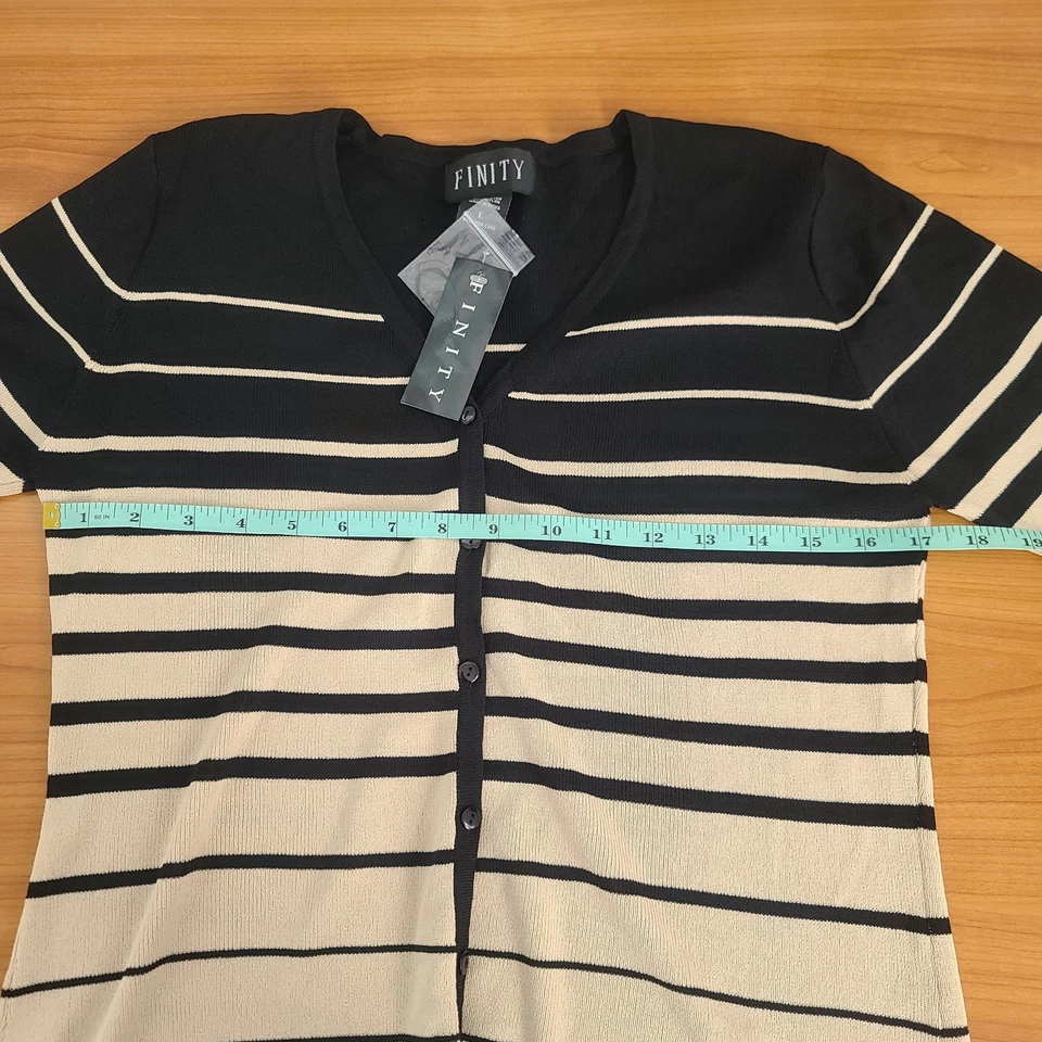 Finity кардиган свитер ребристый трикотажа черный серо-коричневый полоски профессиональный размер L - Изображение 4 из 4