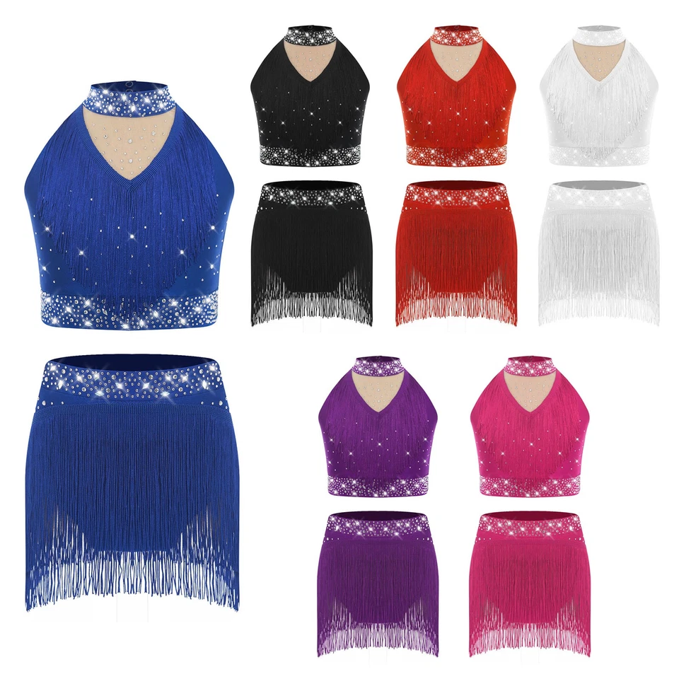 Kids Girls Outfit Lyrical Set Dance Suit 2-Piece Contemporary Competition Vest - Image 2 of 3