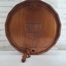 Karoff Hanging Barrel-Style Mini Bar Liquor Cabinet Wall Unit - Circa 1960s