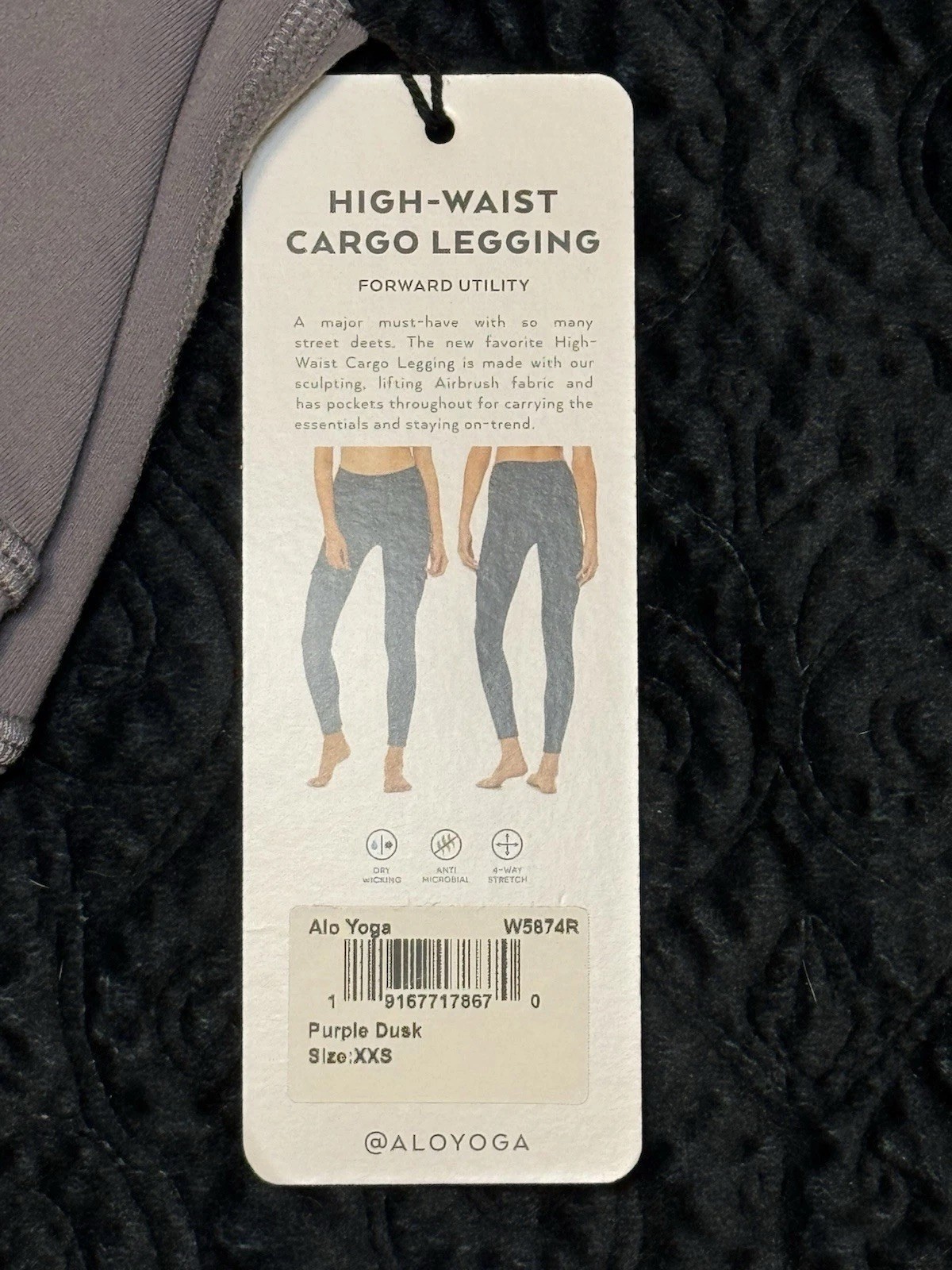 Alo Yoga High Waist Cargo Legging in Purple Dusk Size XXS New With Tags