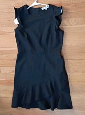 Ann Taylor LOFT Black Dress Ruffle Hem Size 4
