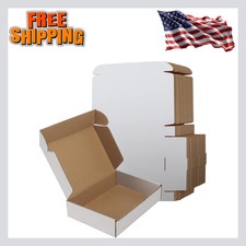 RLAVBL 9x6x2 Shipping Boxes Set of 50 White Corrugated Mailer