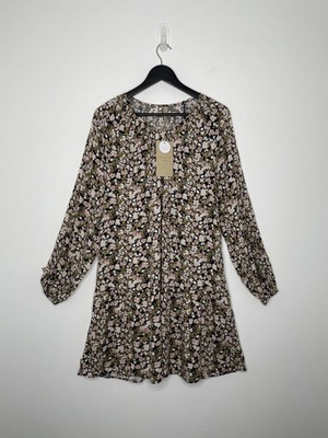 Neu mit Etikett SoyaConcept Gaya Blumendruck Kleid Stufensaum Landhaus Boho Hippie Etuikleid S