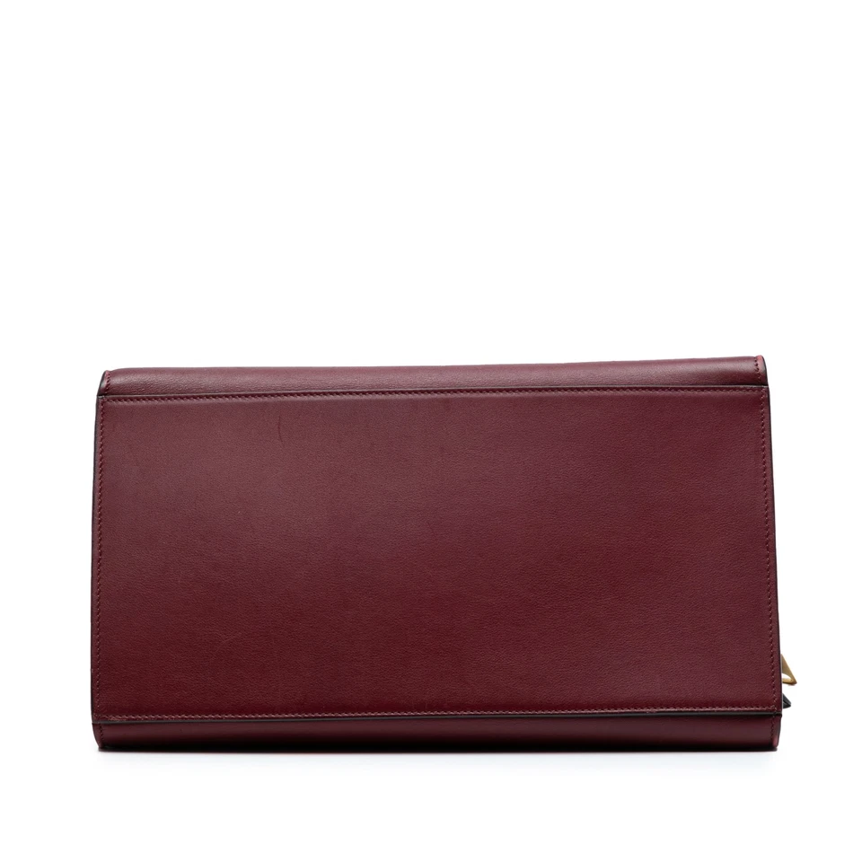 Cartera Autenticada Celine Mediana Trapecio Rojo Borgoña Cuero de Becerro Foto 3 de 4