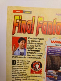 ​ULTRA RARE! 1994 Final Fantasy III 98% Review & Sega CD Hardware Ad 4-Page Lot