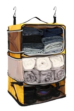 Hanging Packing Cubes Portable Closet 3-Shelf Travel Collapsible Compression ...