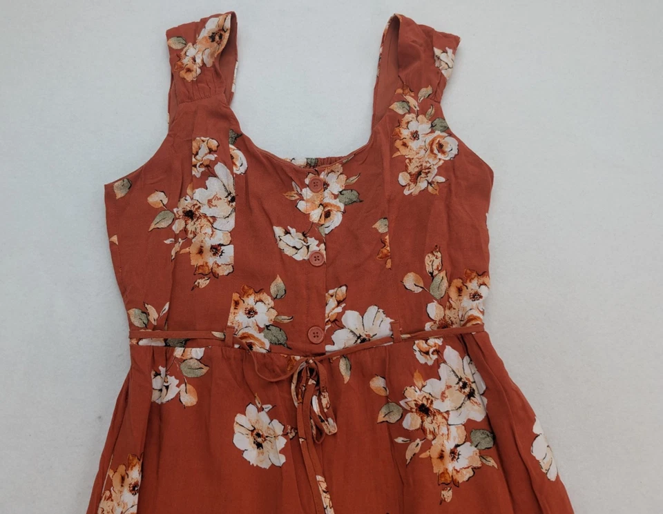 Коллективный женский комбинезон BOG размер L оранжевый с цветочным принтом Cottage Core Bohemian - Изображение 3 из 4