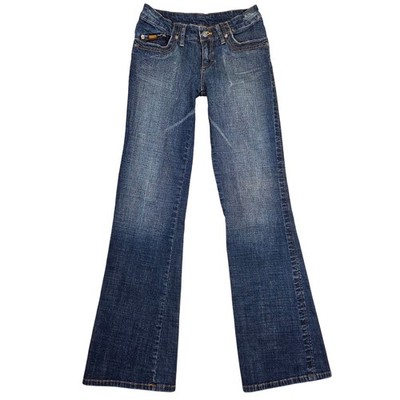 BONGO Blue Denim Jeans Flare Leg Low Rise Womens Size 7 Y2k 2000s