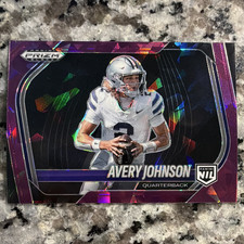 2025 Prizm Black Avery Johnson NIL Extended Purple Cracked Ice /149