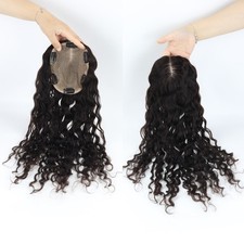 14x16cm Silk Skin Base Full Hand Tied Topper Curly Real Remy Human Hair Topper